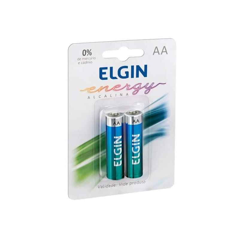 Kit Pilhas Alcalinas com 2X AA, Elgin, Baterias