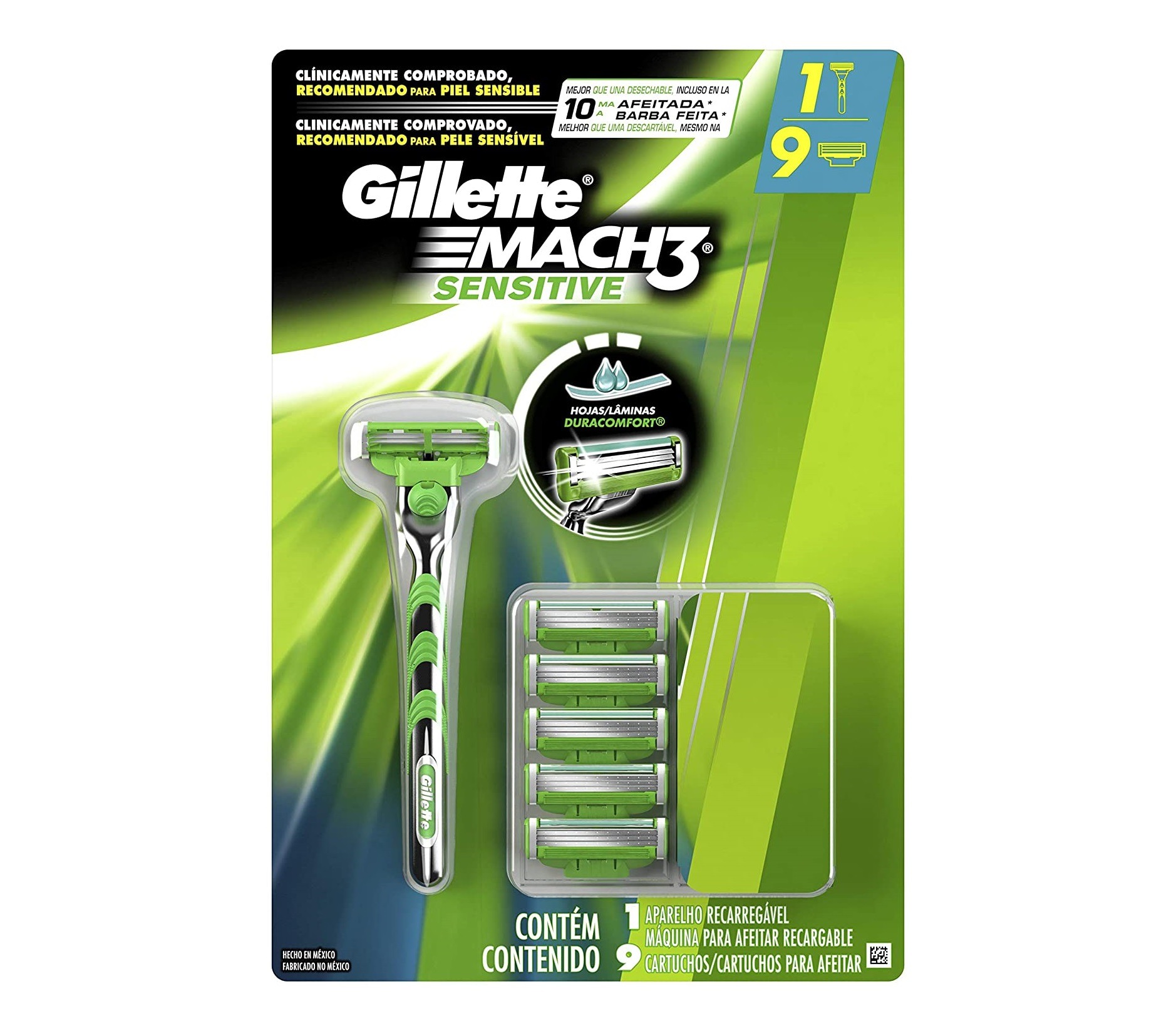 Aparelho de Barbear Gillette Mach3 Sensitive + 9 cargas, Gillette