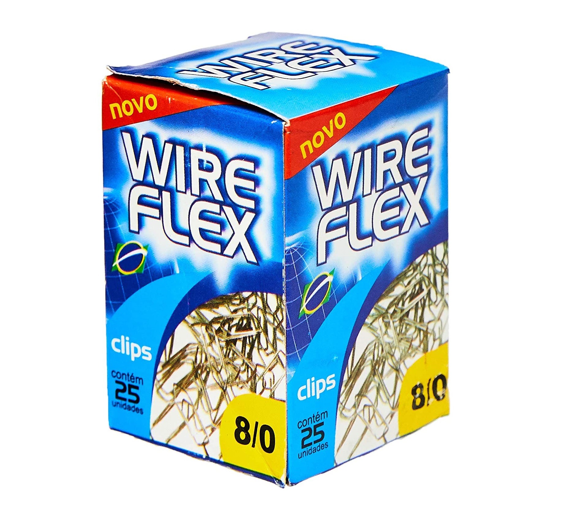 Clips Galvanizado, Wire Flex, 8/0, Aço, 20x54mm, Pacote com 10 Caixinhas de 25 Unidades