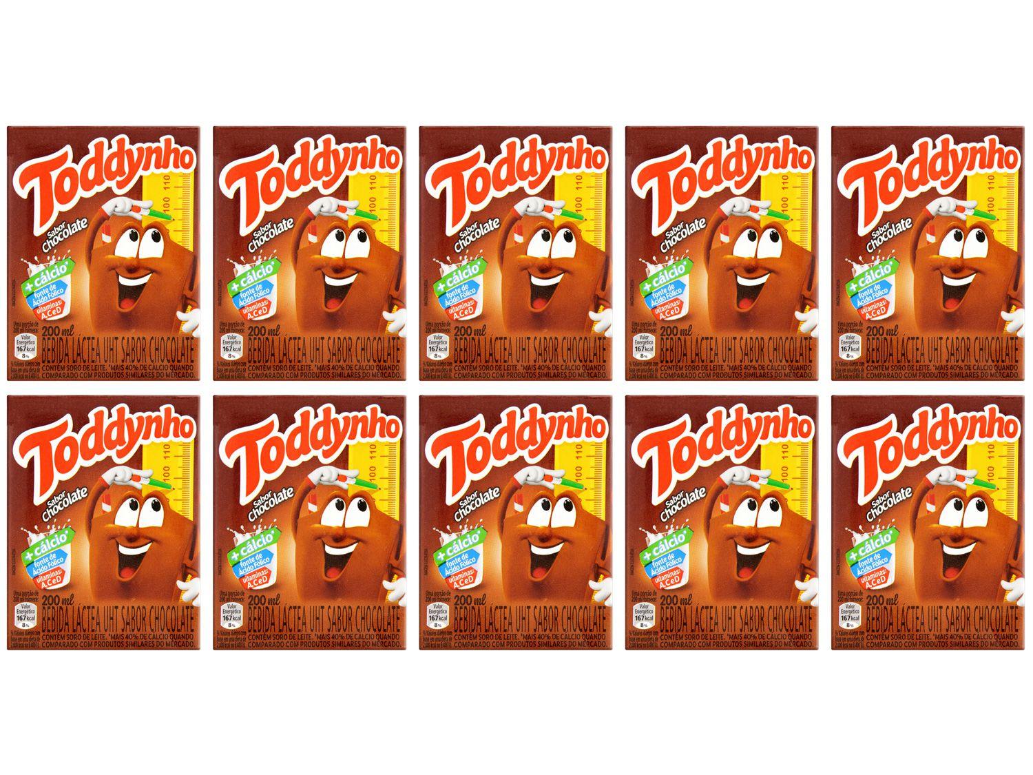 Kit Bebida Láctea Toddynho Chocolate – 10 Unidades 200ml Cada