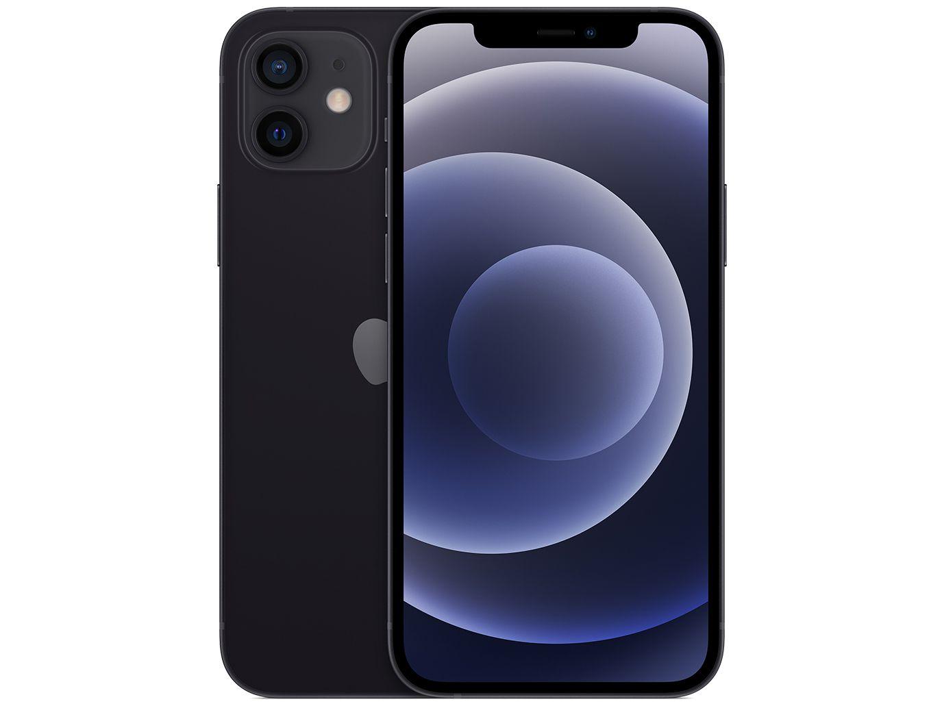 iPhone 12 Apple 128GB Preto Tela 6,1” – Câm. Dupla 12MP iOS