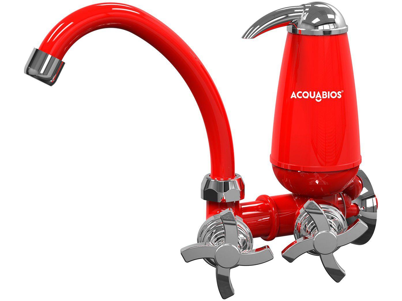 Torneira com Filtro para Cozinha Acquabios – de Parede Color Acqua E05 Vermelha