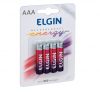 Pilha Recarregável Ni-Mh Aaa-1000Mah Blister Com 4 Pilhas, Elgin, Baterias