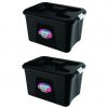 Kit 2 Caixas Organizadoras Preta 56 Litros c/ Travas pp Uninjet