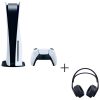 Playstation 5 com 825 GB e 01 Controle DualSense sem Fio + Headset sem Fio Sony Pulse 3D Midnight Black para PS5