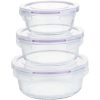 Conjunto De Potes De Vidro Redondo 3 Peças Refratário Hermético 320ml / 500ml / 800ml – La Cuisine