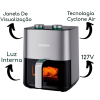 Air Fryer Fritadeira Elétrica Com Visor Sem Óleo 127V 1400W Inox 4L Inox Panela – Gaabor