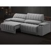 Sofá com Porta Copos Carregador USB Ret Rec Murano 2,00m Velosuede Grafite – NETSOFAS