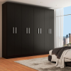 Guarda-roupa Casal Ele E Ela 8 Portas 8 Prateleiras Malbec Preto Fosco – Panorama Móveis