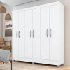 Guarda Roupa Casal Cancun Sem Gavetas 6 Pts Branco – Móveis Arapongas – MOVEIS ARAPONGAS