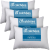 Kit 4 Travesseiros Fibra Siliconada Antialérgico Macio 45x65cm BF Colchões