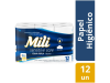 Papel Higiênico Folha Dupla Mili Sensitive Care – 12 Rolos 30m