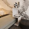 Mesa de Cabeceira em S Nicho Quarto Pequeno Decoração Zurique Branco