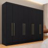 Guarda Roupa Casal 8 Portas Natasha Preto – M Arapongas Cor Preto Fosco