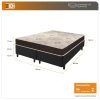 Cama Box King Size Preto + Colchão San Francisco Ortopédico Espuma D33 193x203x54cm
