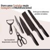 Conjunto De Facas Kit 6 Peças Jogo Inox Gourmet Antiaderente Churrasco Cozinha