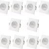 Kit Quadrado 10 Super LED Spot Light, 7W, 5W