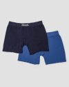 Kit cueca boxer 2 peças microfibra sem costura azul | Mash