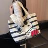 Bolsa Tote de Lona Snoopy – Grande Capacidade para Mulheres e Estudantes