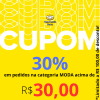 Cupom 30% de desconto na categoria MODA no Mercado Livre