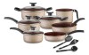Conjunto De Panelas Antiaderente 10 Peças Teflon Linha Coffee Cappuccino Tampa De Vidro
