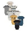 Onesies Brand Pacote com 8 bodies de manga curta para bebês meninos, Tigre perigosamente fofo, 0-3 Months