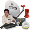 Kit Antena Parabólica 60cm + Receptor Vx10, Sem Mensalidade