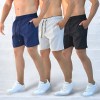 Kit 3 Short Masculino Academia Praia Tactel C Lycra Bermuda