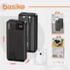 Basike Power Bank, Carregador Portátil Universal 20000mAh, USB-A(até 22.5W)+USB-C(até PD20W), com 2 Cabos Integrados (USB-C, Lightning) Carregamento Rápido, Led Indicador de Bateria (Preto)