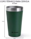 TERMOPRO Copo Térmico para Cerveja 473ml Verde