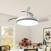 Ventilador de Teto Retrátil com Luz LED 106cm (42″) – Controle Remoto, 6 Velocidades, 3 Cores de Luz, Bivolt 110V/220V e Temporizador