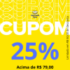 Cupom de 25% de desconto acima de R$ 79 limitado em R$ 50 de desconto no Mercado Livre