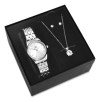Kit Relógio Colar Brincos Prata Feminino Saint Germain 28 Mm Prateado Prateado Prateado