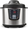 Midea Panela de Pressão Elétrica 6L Digital, Inox/Preto, 110v