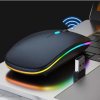 Mouse Sem Fio Recarregável Wireless Bluetooth Optico Led Rgb Colorido Ergonômico Usb 2.4 Ghz Notebook Computador Pc Desktop Linha Premium – Cores Sortidas
