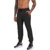 Calça de corrida masculina leve com costura interna de 81 cm com 3 bolsos com zíper, secagem rápida, para treino, corrida, academia, atlética, Preto, G