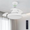 Ventilador de Teto com Controle Remoto Pás Retráteis E27 LED 18W 3 Cores 4 Velocidades Motor Brushless 85-265V