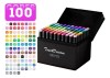 Conjunto Caneta Marcador Canetinha Ponta Dupla 100cores Kit