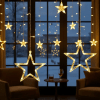Cascata Led Com Estrelas Decoração 8 Funções Pisca Natal