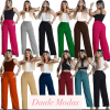 Calça Pantalona Feminina Cintura Alta com bolso tecido Duna Wide Leg Tendência
