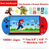 2025 Videogame Portatil Tela 5.8″ /4.8″ +10000 Jogos Retro 16GB, Console de Mão Memoria Expansivel