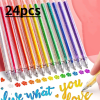 24 canetas marcadoras cintilantes brilhantes de glitter metálico colorido para colorir e desenhar