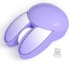 Mouse silencioso sem fio, designs de coelho fofo, 2,4 GHz com mini receptor USB, mouse opático sem fio para laptop, PC, computador, Chromebook, notebook – roxo