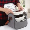 Bolsa Térmica para Marmita – Lancheira Impermeável com Alça de Ombro – Cabe 3 Marmitas – Ideal para Trabalho, Academia e Escola (Cinza)