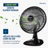 MONDIAL Ventilador de Mesa 40cm Super Power, Preto/Prata, 140W, 110V – VSP-40-B
