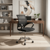 Cadeira de Escritório Pctop Office Fit 1001 9050 Ergonômica Preta com Estofado de Mesh y Tecido