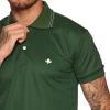 Camisa Gola Polo Masculina Verde Escuro Premium Slim Botao