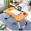 Mesa Preto Dobrável De Madeira Portátil Para Estudo notebook Utilidades