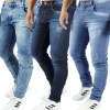 Kit 3 Calças Jeans Masculina Slim Elastano