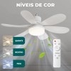 60W 6 Hélices Ventilador De Tetot Ponente Controle Remoto Lcg led Envio imediato